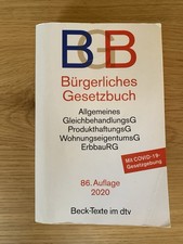 ✅ Bürgerliches Gesetzbuch BGB 2020 (86. Auflage, Beck-Texte dtv) | Guter Zustand