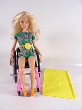Barbie Spielset Vollegelenkpuppe mit Rollstuhl + Rampe Mattel GGL22 rar (19070)