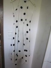 Elegantes Abend Kleid  AX Paris, Gr.36/38 Lang weiß/schwarze Punkte