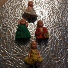 4 alte Edi Celluloid-Püppchen