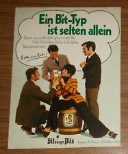 Seltene Werbung BITBURGER Pils - Ein Bit-Typ ist selten allein 1970