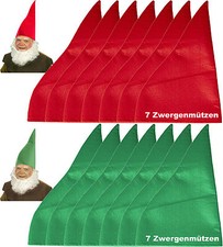 7 x Zwergenmütze ROT o. GRÜN