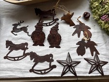 Weihnachtsbaum - Anhänger Rentier  Nikolaus Lebkuchen Schaukelpferd Stern Metall