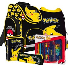 Pokemon Pikachu Schulranzen Tornister Ranzen Rucksack Schulrucksack Set 5 teilig