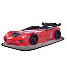 Autobett Kinderbett Rennwagen VENTO SPORT mit Lattenrost Sportpolster LED