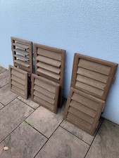 6 Stück Fensterladen Klappladen Lamellen aus Holz Antik mit Oberlicht