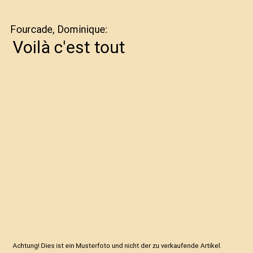 Voilà est tout fourcade - voilà, c'est