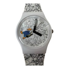 WC Ente Armbanduhr Werbung Uhr schwarz weiß blau Digi Tech getestet