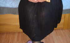 seidig  vintage transparenter Faltenrock Plissee mit Nylon Unterrock Ta 100-130