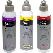 Koch Chemie Politur Set 3 x 250ml Heavy Cut H9.02 Fine Cut F6.01 Micro Cut M3.02