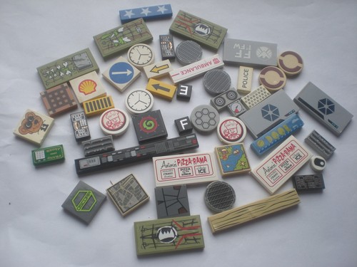 49x lego fliese - 49x, bedruckt