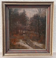 Gemälde Albert Feser - Wald im Winter - 40,5 x 37 cm