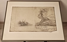 Gerahmte Radierung "Hokusais