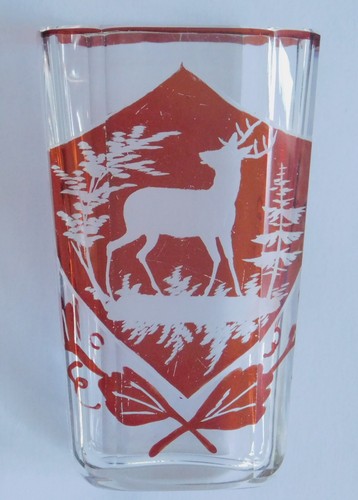 Altes glas vase rubiniert - altes,