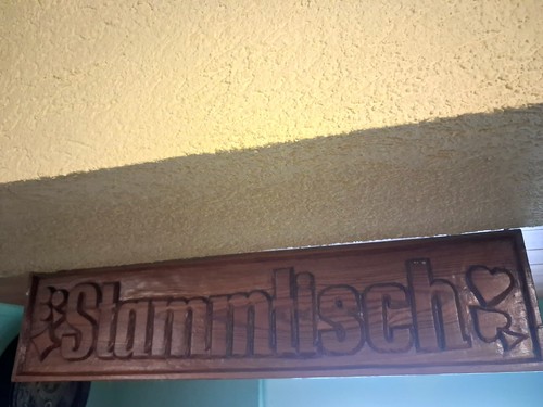 Stammtischschild aus holz - aus,
