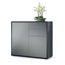 Kommode Sideboard Anrichte Schrank Ben in Schwarz - Hochglanz und Naturtöne