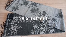 damen schal kaschmir 29x140cm Grau Schwarz Neu