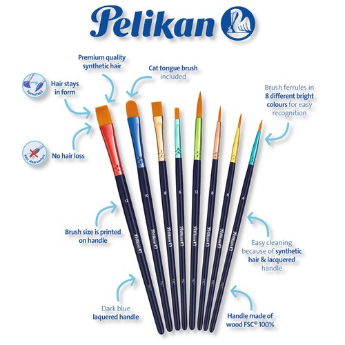 Pelikan pinselset premium - pinselset, 8