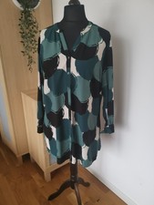 Longbluse GINA BENOTTI (44/46) L Schwarz Grün Curvy Bluse Muster Tunika 