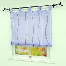 Raffrollo mit Schlaufen Raffgardinen Wellen Fenstergardine Modern Vorhang Küche