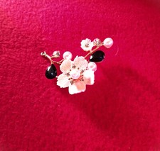 Blumen Brosche, Blumen Schmuck, Zirkonia Stein Brosche