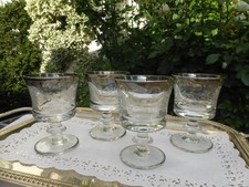 4 Weingläser Gläser Murano Medici Platin Rand Handgraviert