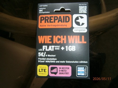 Congstar prepaid karte neu - karte,