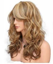 Damen  Schwarz+rot und braun glocke Perücke mit Pony   modell 016