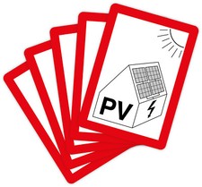 5 Stück – Aufkleber Brandschutzzeichen „PV-Anlage“ Hinweis Folie | 10,5 x 14,8cm
