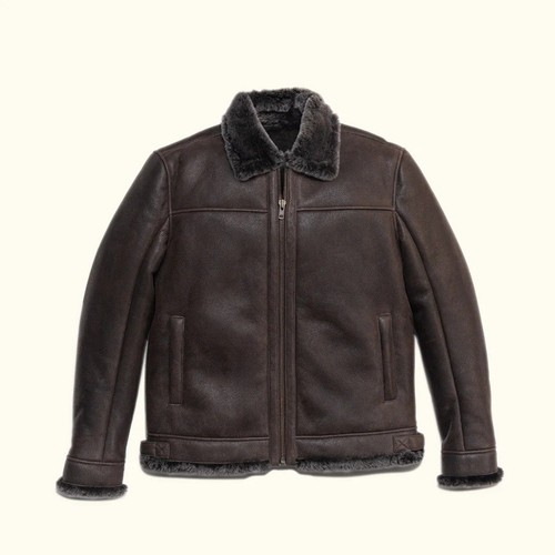 Herren lammfell leder bomber - herren,