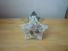 Teelichthalter aus Glas als Stern mit Spiegel Höhe 8cm Weihnachten