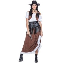 Saloon Girl Western Lady Cowgirl für Damen Gr. 42-44 braun Fasching Karneval