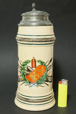 Alter riesiger 1L. Reservistenkrug Feld Artillerie München Bayern Bierkrug Krug