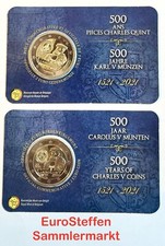 2 Euro Belgien 2021  "500 Jahre Karlsgulden" Auswahl: NL, Fr - Coin Card