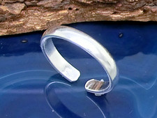 Schlichter Zehring 925er Sterling Silber Ring poliert 3mm breit Zehenring