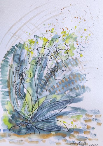 Watercolor blumen orchideen - watercolor,