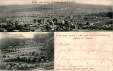 AK GRUSS AUS ALFELD LEINE KR HILDESHEIM HOTEL SCHLEHBERG INH DREUSICKE 2BILD1906