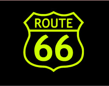 Neon Gelb Route 66 Aufkleber Auto Style Sticker Sticker Bike Motorrad Oldschool