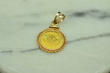 14K Yellow Gold Coin Pendant