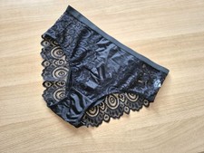 Damen Spitzen Slip mit Satineinsatz, Dessous, Panty, Gr. L, Neu mit Elasthan