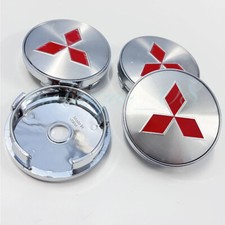 4x 60mm Für Mitsubishi Auto Emblem Logo Nabenkappe Radkappe Felgendeckel NEW