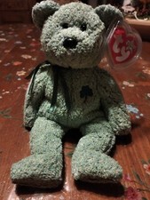 Ty Beanie Babies Baby Shamrock, Grün, 2000, Vitrinenstück, Original Label 