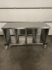 Edelstahltisch f. GN Behälter Regaltisch Arbeitstisch Rolltisch Rollen fahrbar