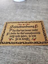  Dachbodenfund altes  Holzschild Vintage " Geschäftsordnung "
