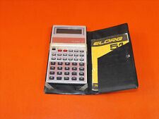alter Taschenrechner ELORG 51 mit Etui und Bedienungsanleitung Deko