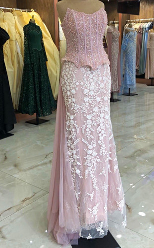 Damen abendkleid lang rosa - abendkleid,