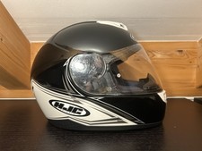 Integralhelm Motorradhelm HJC Modell FS-11 Schwarz Weiß Glänz. Gr. L +Nierengurt