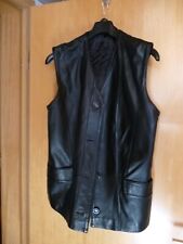BIKERWESTE-Lederweste Damen Größe 38, Lammleder, schwarz, Knopfleiste