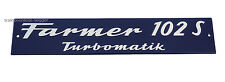 Motorhaubenschild Fendt Farmer 102 S Turbomatik Schild Traktor Schlepper 