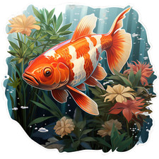 10x car sticker koi fish